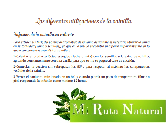 Diferentes formas de utilización de la vainilla