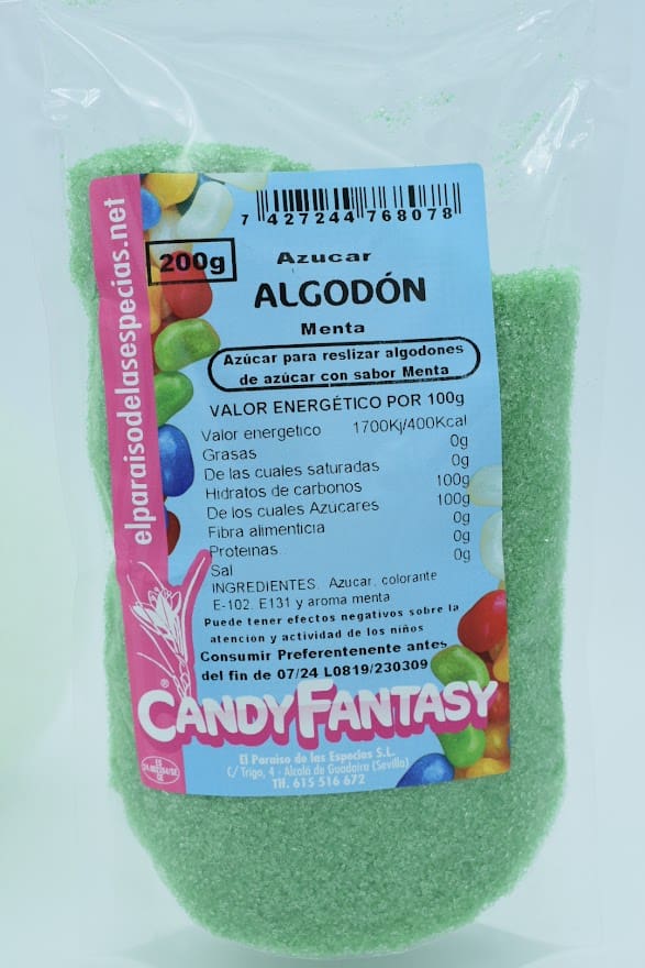 Azúcar CAndyFantasy para Algodón Sabor Menta Azúcar CAndyFantasy para Algodón Sabor Menta
