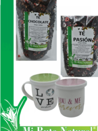 Te- chocolate- Pasión -taza -verde-rosa